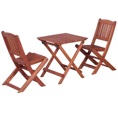 Set de bistró para niños 3 pzas madera maciza de eucalipto