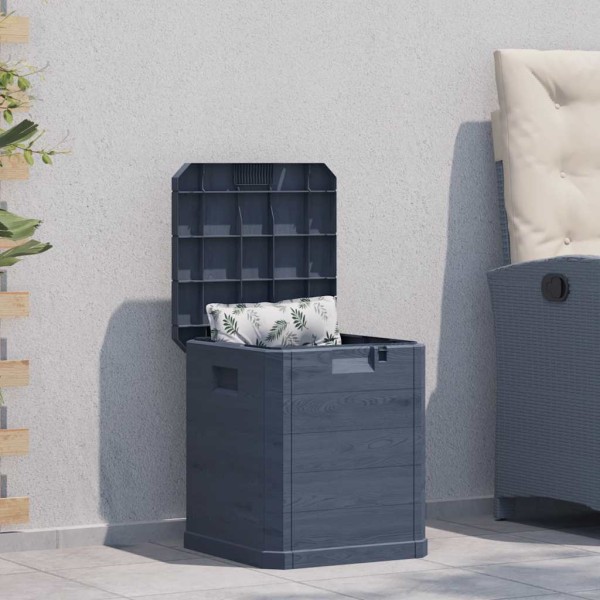 Caja de almacenamiento de jardín 90 L gris antracita
