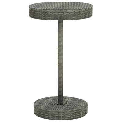 Mesa de jardín de ratán sintético gris 60,5x106 cm