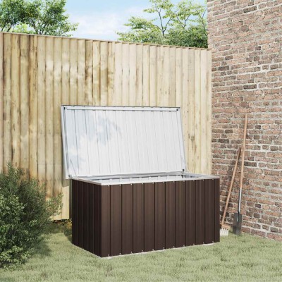 Caja de almacenaje para jardín marrón 129x67x65 cm