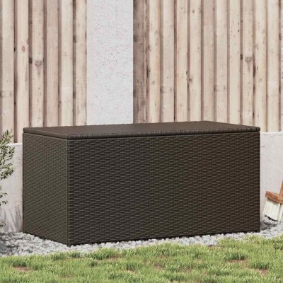 Caja de almacenaje jardín ratán sintético marrón 100x50x50 cm