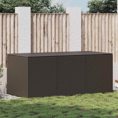 Caja de almacenaje jardín ratán sintético marrón 180x90x70 cm