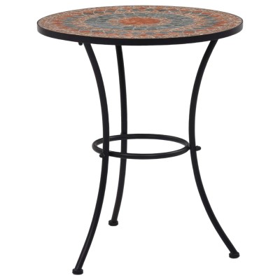 Mesa bistró de mosaico cerámica naranja/gris 60 cm