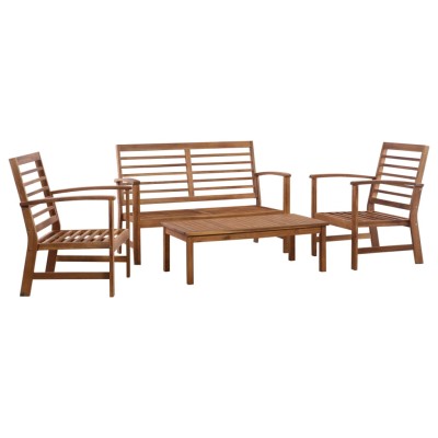 Juego de muebles de jardín 4 piezas madera maciza de acacia