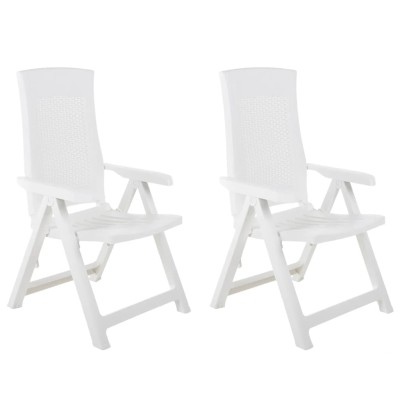Sillas de jardín reclinables 2 unidades plástico blanco