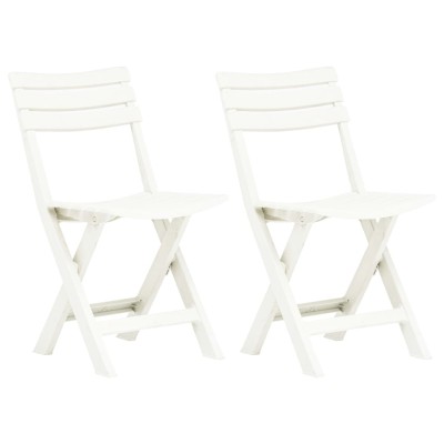 Sillas de jardín plegables 2 unidades plástico blanco
