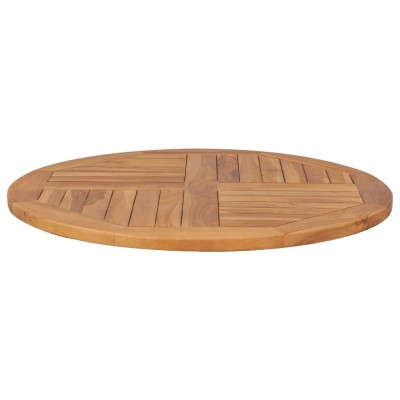 Superficie de mesa redonda madera maciza de teca 2,5 cm 80 cm