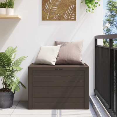 Caja de almacenamiento de jardín marrón 78x44x55 cm