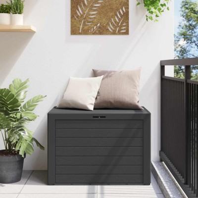 Caja de almacenamiento de jardín gris antracita 78x44x55 cm