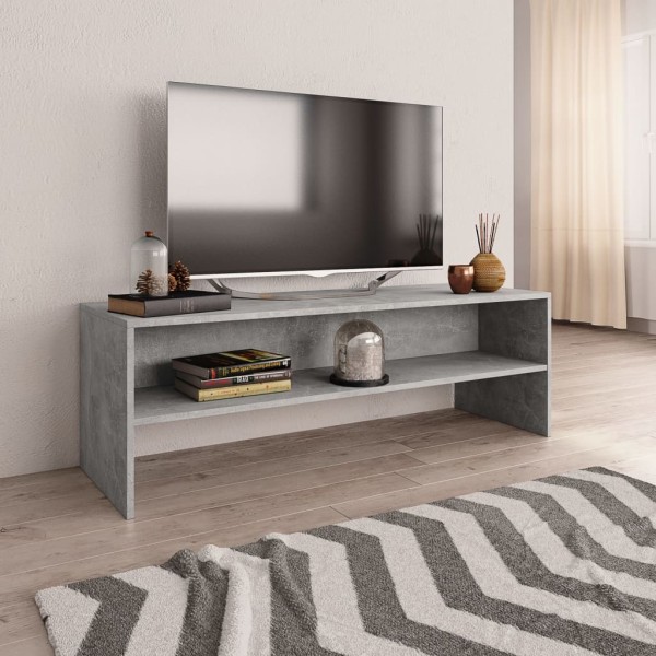 Mueble de TV madera contrachapada gris hormigón 120x40x40 cm