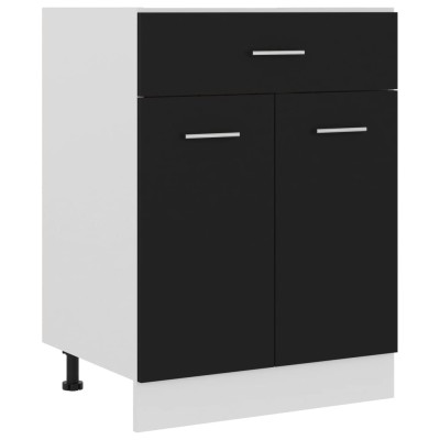 Cajón inferior "Lyon" negro, 60 x 46 x 81,5 cm, madera de ingeniería