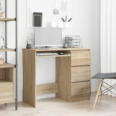 Escritorio madera contrachapada color roble Sonoma 90x45x76 cm