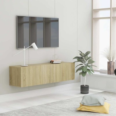 Mueble para TV madera contrachapada color roble 120x30x30 cm