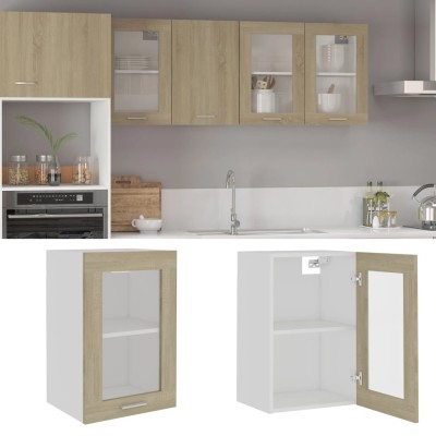 Vitrina colgante "Lyon" roble Sonoma 40x31x60 cm madera de ingeniería
