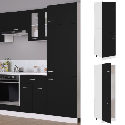 Armario frigorífico "Lyon" negro 60x57x207 cm de madera de ingeniería