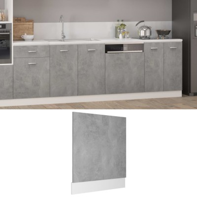 Panel para lavavajillas "Lyon" gris hormigón 59,5x3x67 cm madera de ingeniería