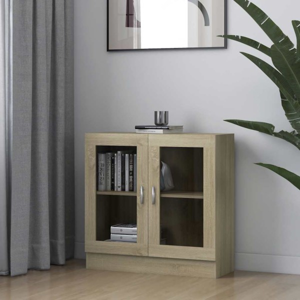 Armario libros madera contrachapada color roble 82,5x30,5x80 cm