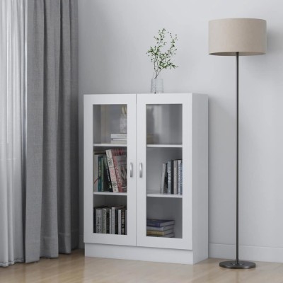Vitrina de madera contrachapada blanco 82,5x30,5x115 cm