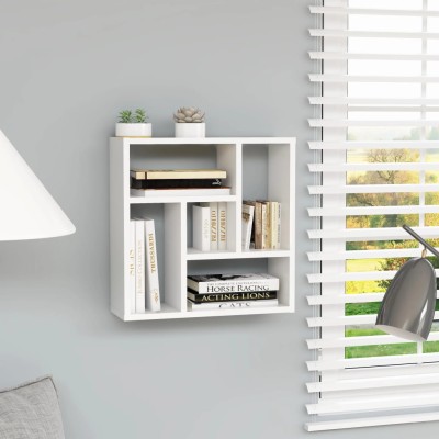 Estantería de pared madera contrachapada blanco 45,1x16x45,1 cm