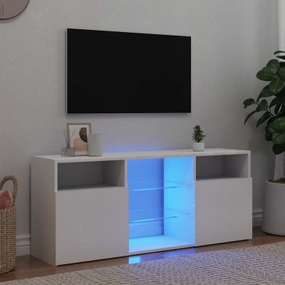 Mueble para TV con luces LED blanco 120x30x50 cm
