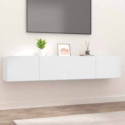 Muebles para TV 2 uds madera de ingeniería blanco 80x30x30 cm