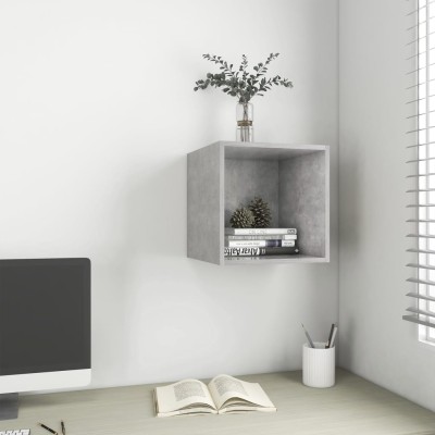 Armario de pared madera contrachapada gris hormigón 37x37x37 cm