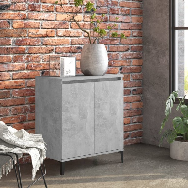 Aparador de madera contrachapada gris hormigón 60x35x70 cm