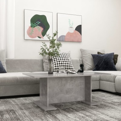Mesa de centro madera contrachapada gris hormigón 103,5x60x40cm
