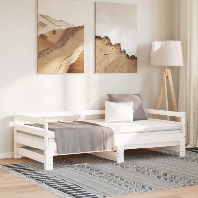 Sofá cama extraíble sin colchón blanco 2x(90x200) cm
