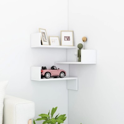 Estante de esquina de pared madera contrachapada 40x40x50 cm