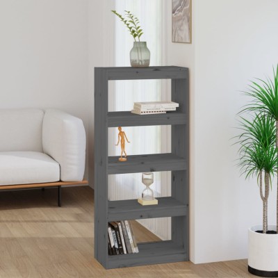 Estantería/divisor de espacios madera pino gris 60x30x135,5cm