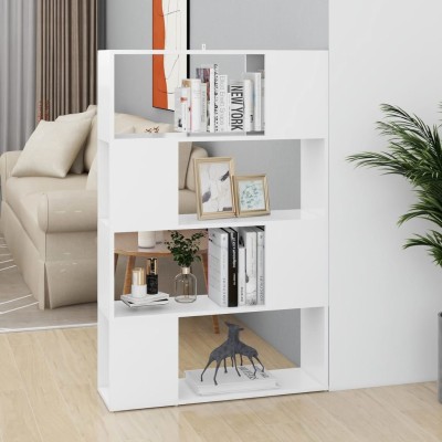 Librería separador madera contrachapada blanco 80x24x124,5 cm