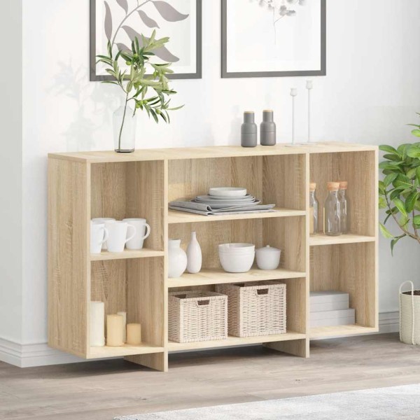 Aparador de madera contrachapada roble Sonoma 120x30x75 cm