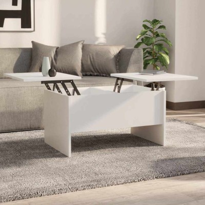 Mesa de centro madera de ingeniería blanco 80x50x42,5 cm