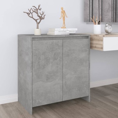 Aparador de madera contrachapada gris hormigón 70x41x75 cm