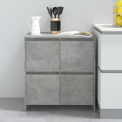 Aparador de madera contrachapada gris hormigón 70x41x75 cm