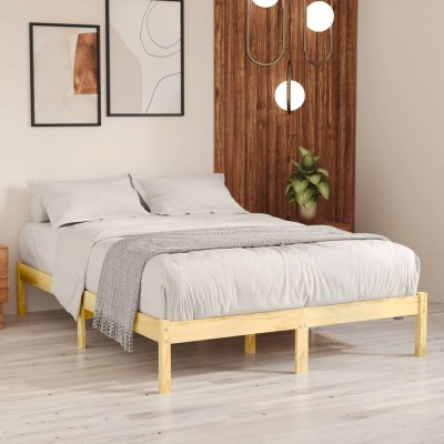 Estructura de cama sin colchón madera maciza 140x200 cm
