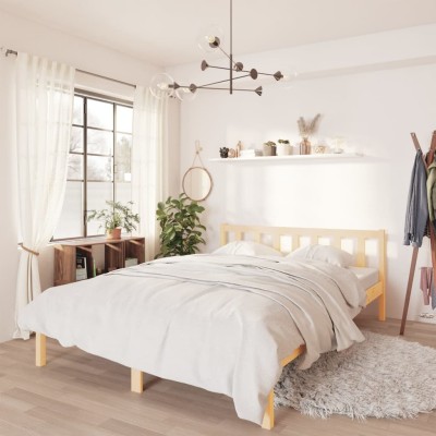 Estructura de cama sin colchón madera maciza 140x200 cm